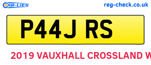 P44JRS are the vehicle registration plates.
