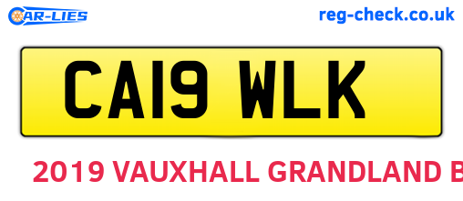CA19WLK are the vehicle registration plates.