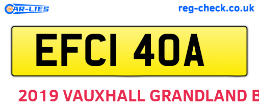 EFC140A are the vehicle registration plates.