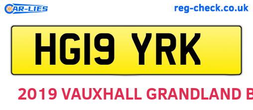 HG19YRK are the vehicle registration plates.