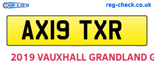 AX19TXR are the vehicle registration plates.