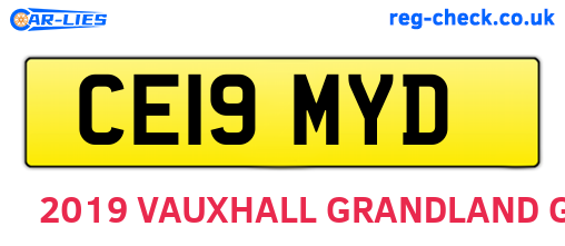 CE19MYD are the vehicle registration plates.