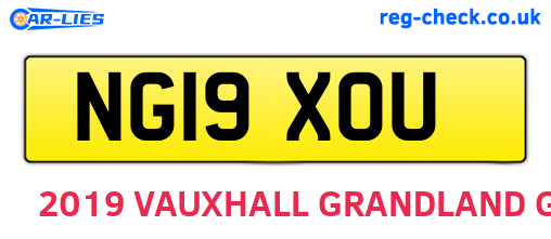 NG19XOU are the vehicle registration plates.