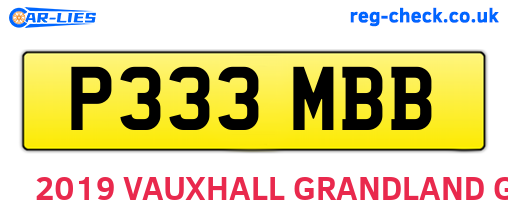 P333MBB are the vehicle registration plates.