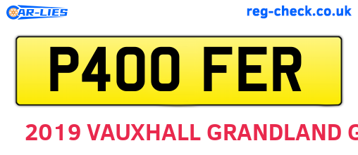 P400FER are the vehicle registration plates.