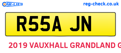 R55AJN are the vehicle registration plates.