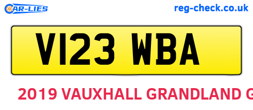 V123WBA are the vehicle registration plates.