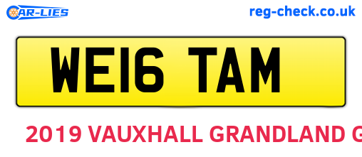 WE16TAM are the vehicle registration plates.