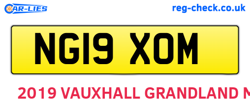 NG19XOM are the vehicle registration plates.