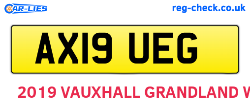 AX19UEG are the vehicle registration plates.