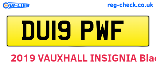 DU19PWF are the vehicle registration plates.