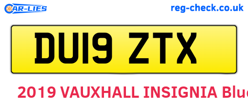DU19ZTX are the vehicle registration plates.