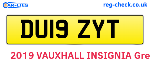 DU19ZYT are the vehicle registration plates.