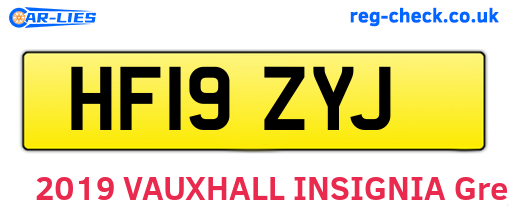 HF19ZYJ are the vehicle registration plates.