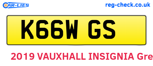 K66WGS are the vehicle registration plates.