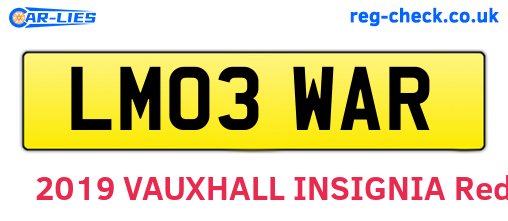 LM03WAR are the vehicle registration plates.