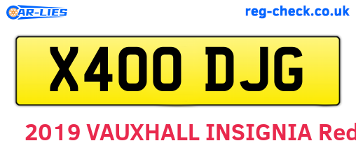 X400DJG are the vehicle registration plates.