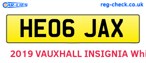 HE06JAX are the vehicle registration plates.