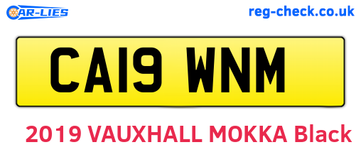 CA19WNM are the vehicle registration plates.