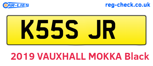 K55SJR are the vehicle registration plates.