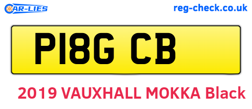P18GCB are the vehicle registration plates.