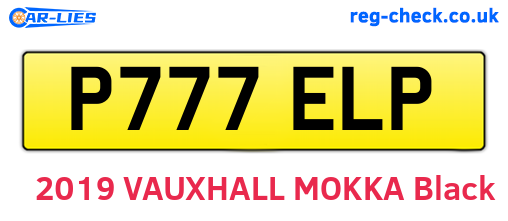 P777ELP are the vehicle registration plates.
