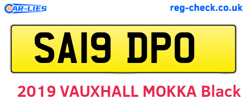 SA19DPO are the vehicle registration plates.
