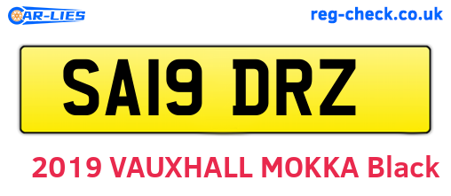 SA19DRZ are the vehicle registration plates.