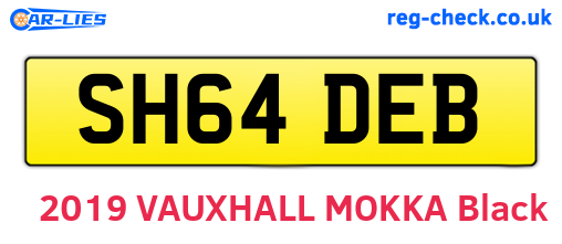SH64DEB are the vehicle registration plates.