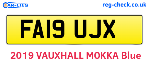 FA19UJX are the vehicle registration plates.