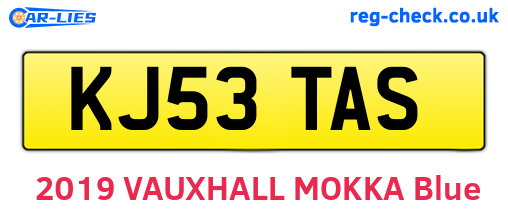 KJ53TAS are the vehicle registration plates.