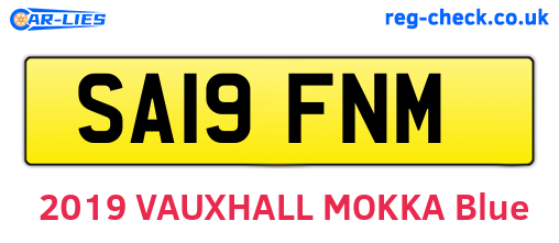 SA19FNM are the vehicle registration plates.