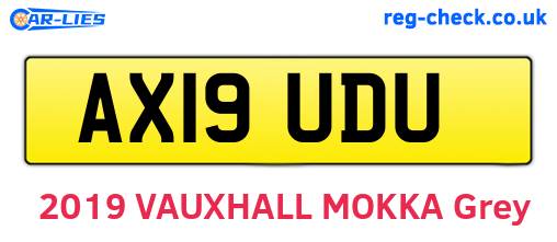 AX19UDU are the vehicle registration plates.