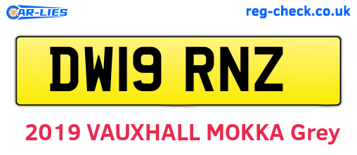 DW19RNZ are the vehicle registration plates.