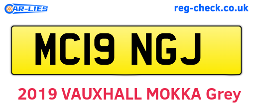 MC19NGJ are the vehicle registration plates.