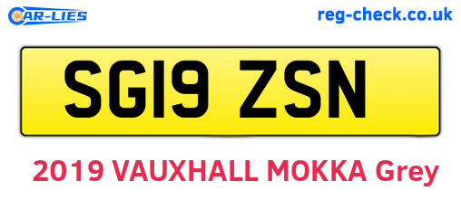 SG19ZSN are the vehicle registration plates.