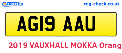 AG19AAU are the vehicle registration plates.