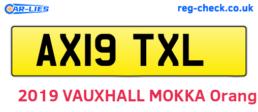 AX19TXL are the vehicle registration plates.