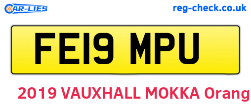 FE19MPU are the vehicle registration plates.