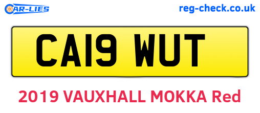 CA19WUT are the vehicle registration plates.