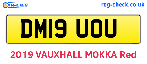 DM19UOU are the vehicle registration plates.