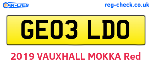 GE03LDO are the vehicle registration plates.