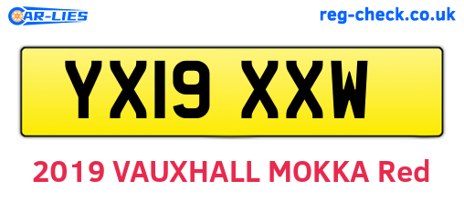 YX19XXW are the vehicle registration plates.