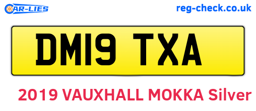 DM19TXA are the vehicle registration plates.