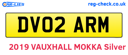 DV02ARM are the vehicle registration plates.