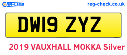 DW19ZYZ are the vehicle registration plates.