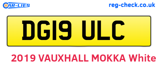 DG19ULC are the vehicle registration plates.