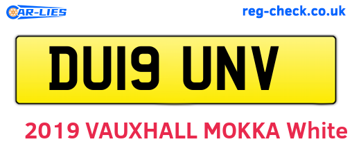 DU19UNV are the vehicle registration plates.