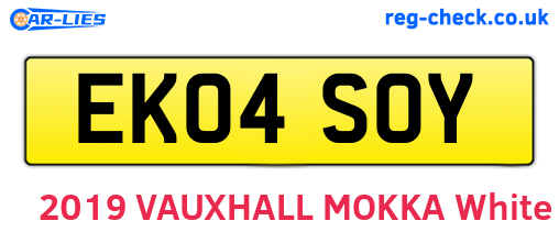 EK04SOY are the vehicle registration plates.