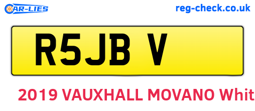 R5JBV are the vehicle registration plates.